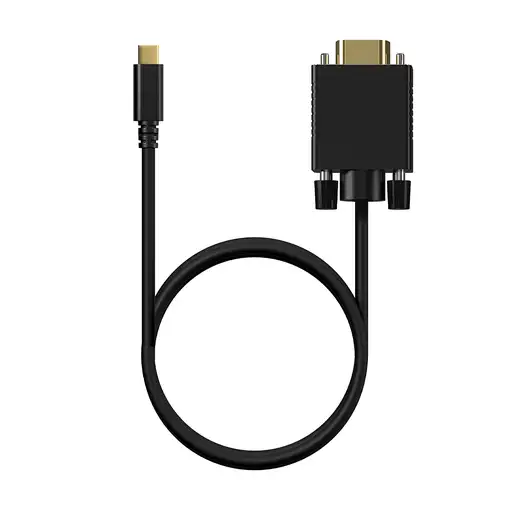 AISENS Cable Conversor USB-C a VGA, USB-C/M-HDB15/M, Negro, 0.8M