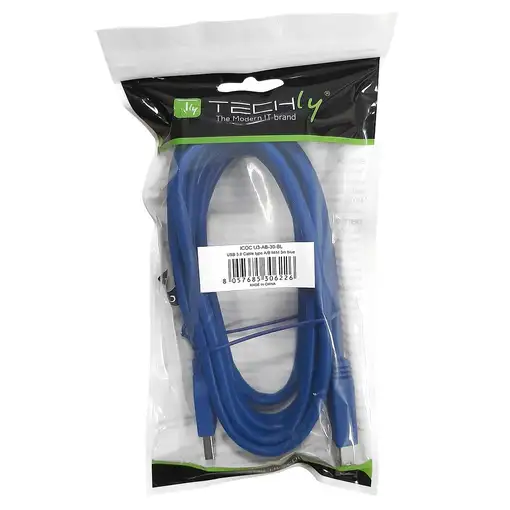 Techly 0.5m USB 3.0 AB M/M cable USB USB 3.2 Gen 1 (3.1 Gen 1) 0,5 m USB A USB B A