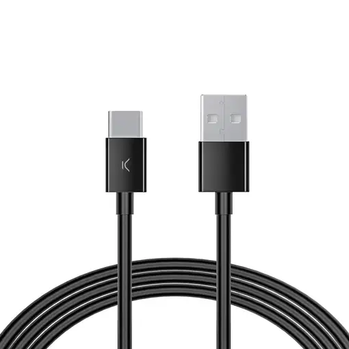 Ksix Cable de carga y datos USB-A a USB-C 25 W, Carga rápida, 3 m, Negro