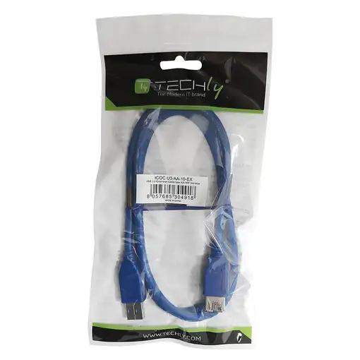 Techly 3.0m USB 3.0 A M/F cable USB USB 3.2 Gen 1 (3.1 Gen 1) 3 m USB A Azul