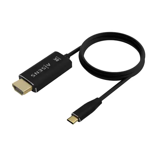 AISENS Cable Conversor Aluminio USB-C A HDMI 2.1 8k@60Hz, USB-C/M-HDMI/M, Negro, 1
