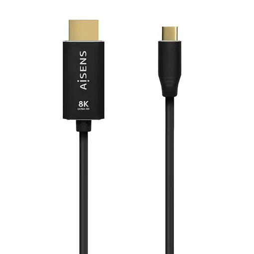 AISENS Cable Conversor Aluminio USB-C A HDMI 2.1 8k@60Hz, USB-C/M-HDMI/M, Negro, 1