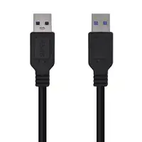 AISENS Cable USB 3.0, Tipo A/M-A/M, Negro, 2.0m