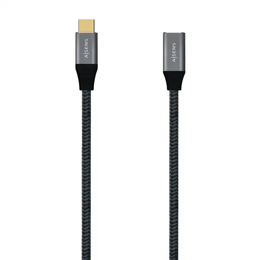 AISENS Cable USB 3.2 Gen2X2 Aluminio 20Gbps 5A 100W, Tipo USB-C/M-USB-C/H, Gris, 1