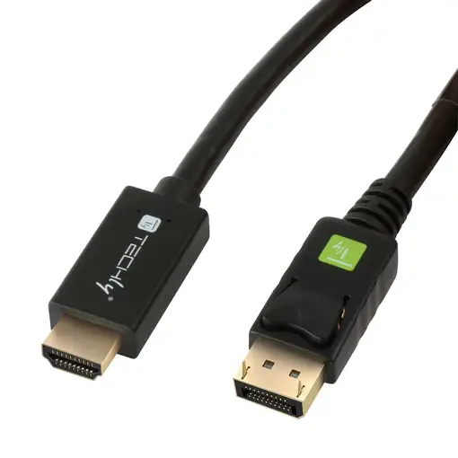 Techly ICOC DSP-H12-010 adaptador de cable de vídeo 1 m DisplayPort HDMI Negro