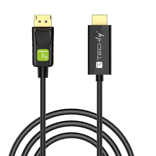 Techly ICOC DSP-H12-010 adaptador de cable de vídeo 1 m DisplayPort HDMI Negro