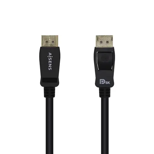 AISENS Cable Displayport Certificado V1.4 8k@60hz, DP/M-DP/M, Negro, 0.5m