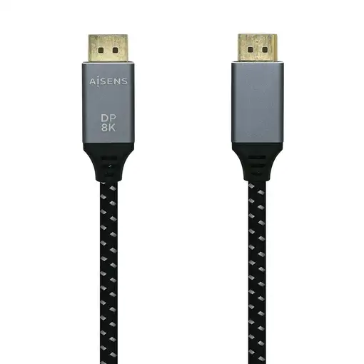AISENS Cable Displayport V1.4 8k@60hz, DP/M-DP/M, Gris/Negro, 2.0m