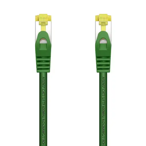 AISENS Cable De Red Latiguillo RJ45 LSZH Cat.7 600 MHz S/FTP PIMF AWG26, Verde, 2.