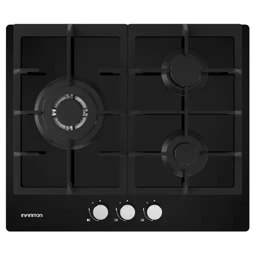 Infiniton GG-331 hobs Negro Integrado 60 cm Encimera de gas 3 zona(s)