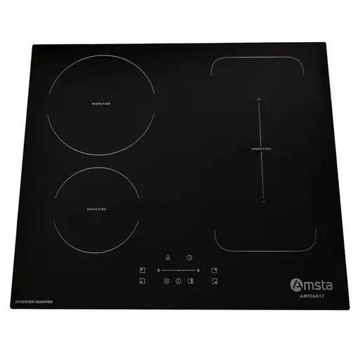 AMSTA Placa de Inducción, 60 cm, 4 Fuegos, 7400w, Zona Flexible