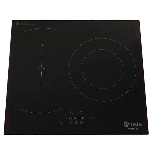 AMSTA Placa De Inducción 60 cm, 3 fuegos, Zona Flexible, 7400w