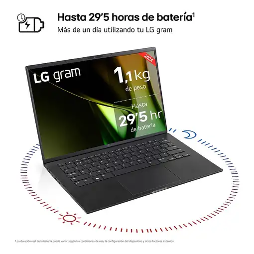 LG Gram 14Z90S Intel Core Ultra 5 125H Portátil 35,6 cm (14") WUXGA 16 GB LPDDR5-S