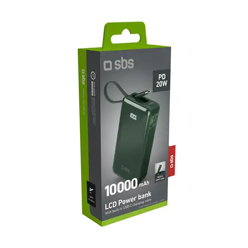 SBS TTBB10000LCDTCPD20G batería externa 10000 mAh Verde