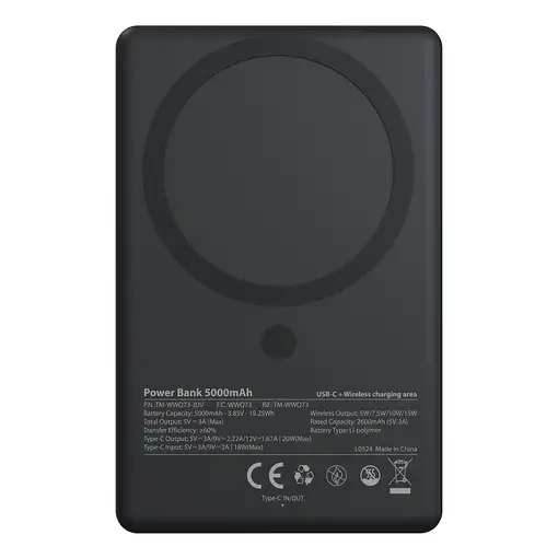 Techmade TM-WWQ73-JUV batería externa Polímero de litio 5000 mAh Cargador inalámbr
