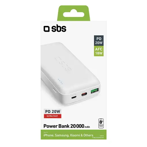 SBS TTBB20000PD20W batería externa 20000 mAh Blanco