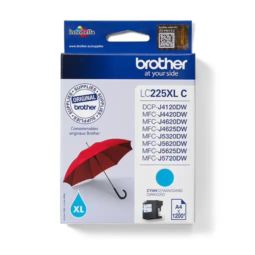 Brother LC225XLC cartucho de tinta 1 pieza(s) Original Cian