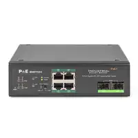 Digitus Conmutador PoE de red Gigabit Ethernet de 4 puertos, industrial, no gestio