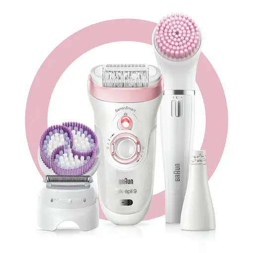 Braun Silk-épil 9 81683683 depiladora 40 pinzas Blanco, Rosa