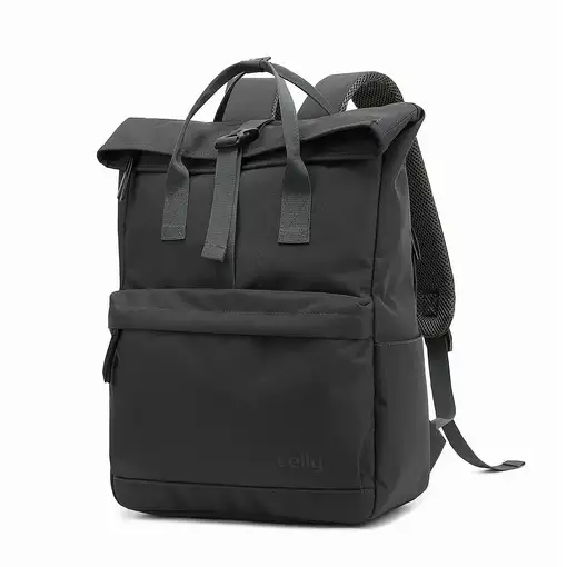 Celly VENTUREPACKBK mochila Mochila de viaje Negro cuero PU, Poliéster