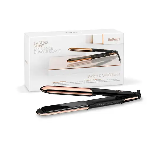 BaByliss Straight & Curl Brilliance Rizador de pelo Caliente Negro, Rosa 48 W 3 m