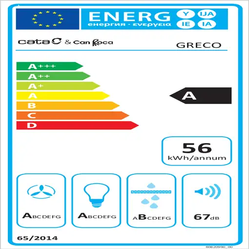 CATA GRECO 70 BK De pared Negro 850 m³/h