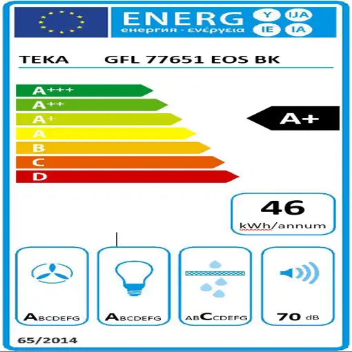 Teka GFL 77651 EOS Encastrada Negro, Plata 735 m³/h