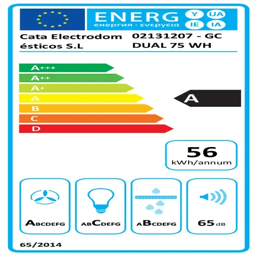CATA GC DUAL WH Encastrada Negro, Acero inoxidable, Blanco 820 m³/h