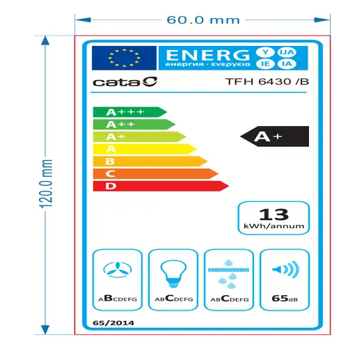 CATA TFH 6430 GWH Semintegrada (extraíble) Blanco 391,5 m³/h