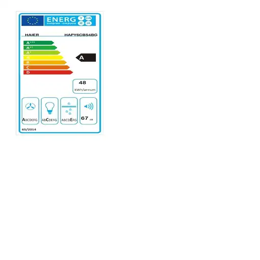 Haier I-Design HAPY6CBS4BG De pared Negro 626 m³/h