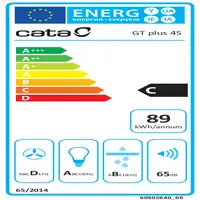 CATA GT-PLUS 45 X /M Telescópica o extraplana Acero inoxidable 645 m³/h