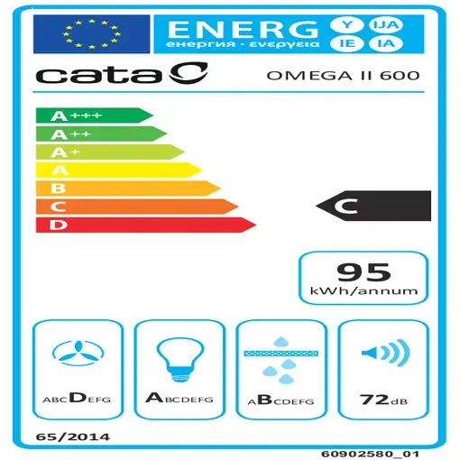 CATA OMEGA II 600 BK De techo Negro 645 m³/h