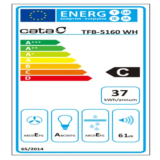 CATA TFB 5160 WH Semintegrada (extraíble) Blanco 297,2 m³/h