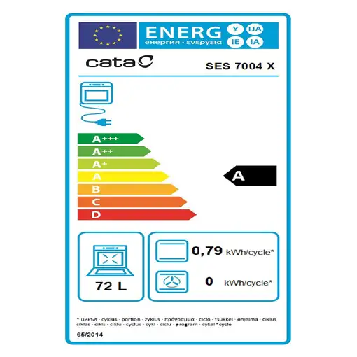 CATA SES 7004 X 72 L Negro, Acero inoxidable