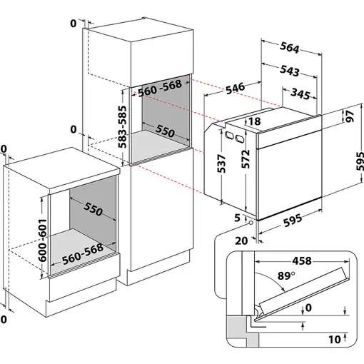 Horno 73 L Negro 859991531370 WHIRLPOOL