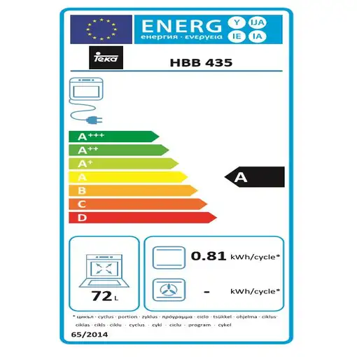 Teka HBB 435 72 L Negro, Acero inoxidable
