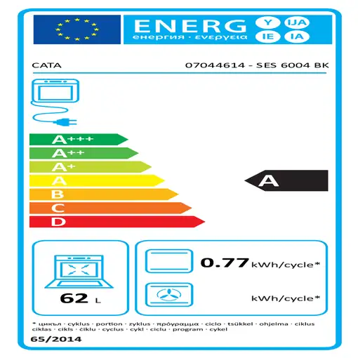 Horno 62 L Negro 07044614 CATA