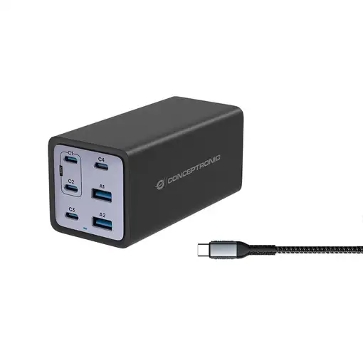 Conceptronic OZUL06BE cargador de dispositivo móvil Universal Negro Corriente alte