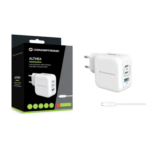Conceptronic ALTHEA17W cargador de dispositivo móvil Universal Blanco Corriente al
