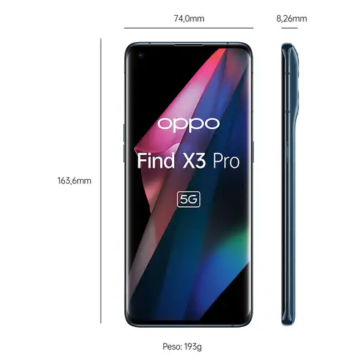 Smartphone OPPO Find X3 Pro(6.7'') ColorOS 11.2 5G  45 256GB/12GB RAM azul OPPO