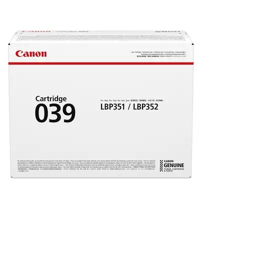 Canon 039 cartucho de tóner 1 pieza(s) Original Negro