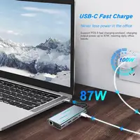 Adaptador Klack HUB USB-C a HDTV 10 en 1, 4K HDMI, VGA, Puertos USB 3.0, SD/TF