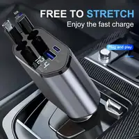 Cargador de Coche Retráctil Klack 4 en 1 de 120W