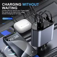 Cargador de Coche Retráctil Klack 4 en 1 de 120W