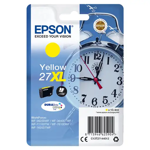 Epson Alarm clock Singlepack Yellow 27XL DURABrite Ultra Ink