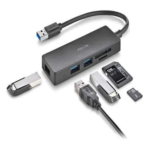 NGS IHUB READER USB 3.2 Gen 1 (3.1 Gen 1) Type-A 5000 Mbit/s Negro