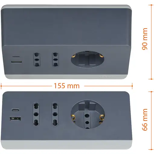 bticino S3711GBU base múltiple 2 m 3 salidas AC Interior Gris