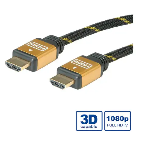ROLINE 11.04.5508 cable HDMI 15 m HDMI tipo A (Estándar) Negro, Oro