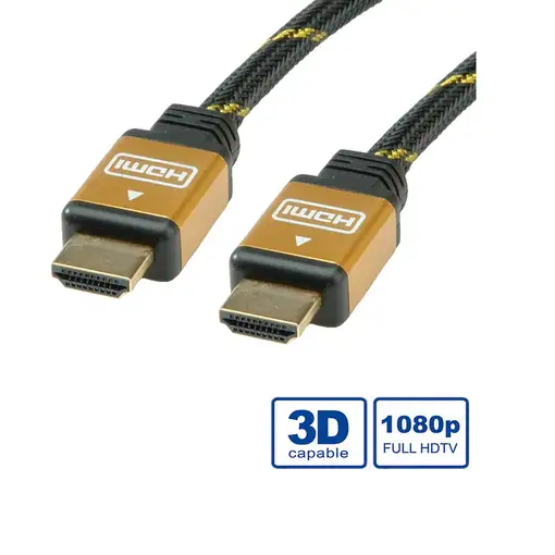 ROLINE 11.04.5508 cable HDMI 15 m HDMI tipo A (Estándar) Negro, Oro