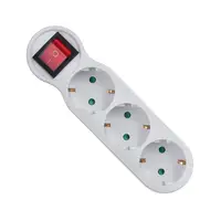 Regleta de 3 enchufes Klack con interruptor y toma de tierra, 16A, MAX 3680W